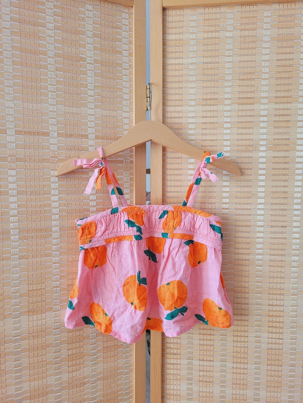 Old Navy Pink Fruit-Print Tie-Strap Camisole